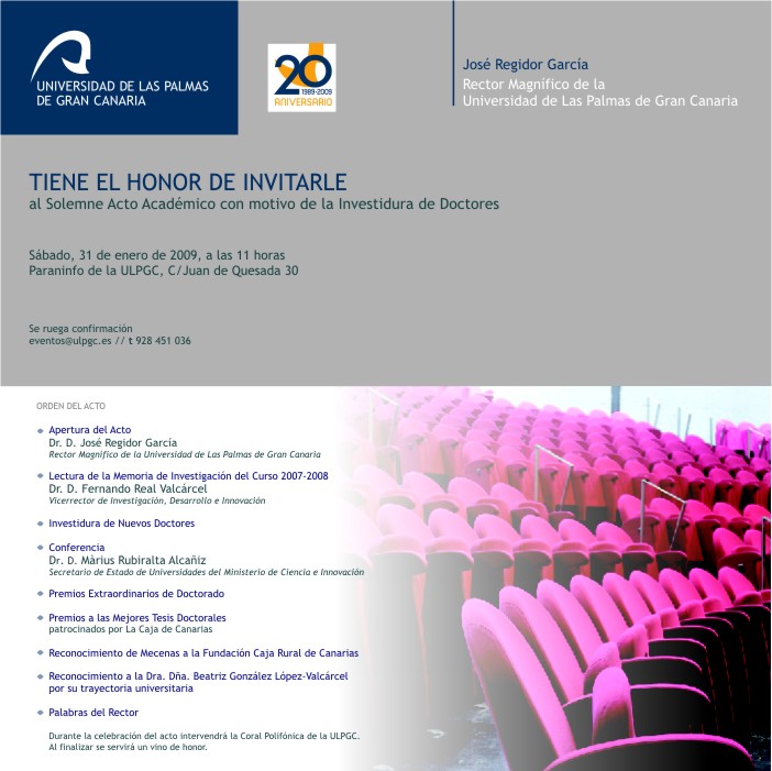 Invitación Investidura de Doctores